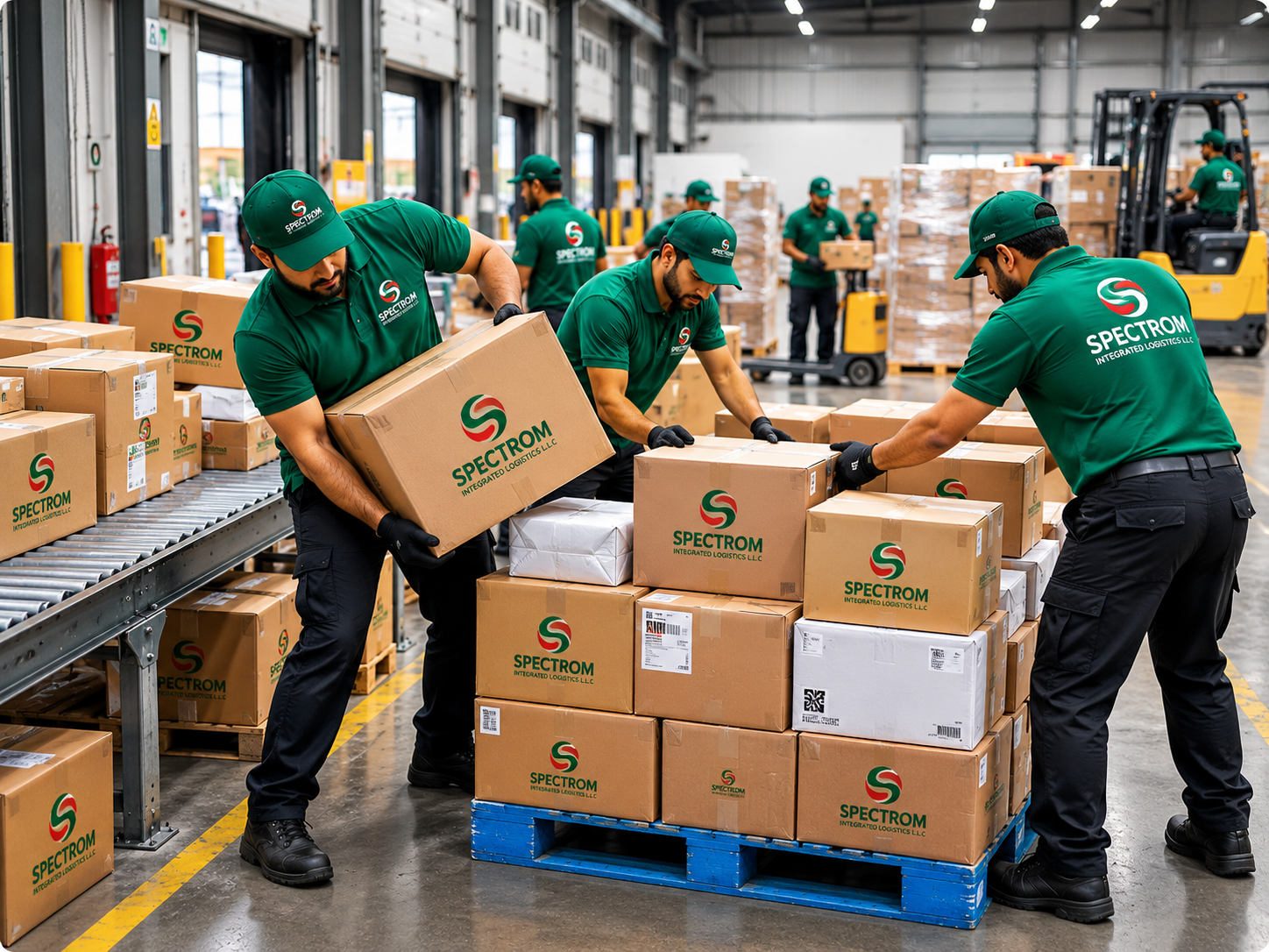 branded warehouse logistics team